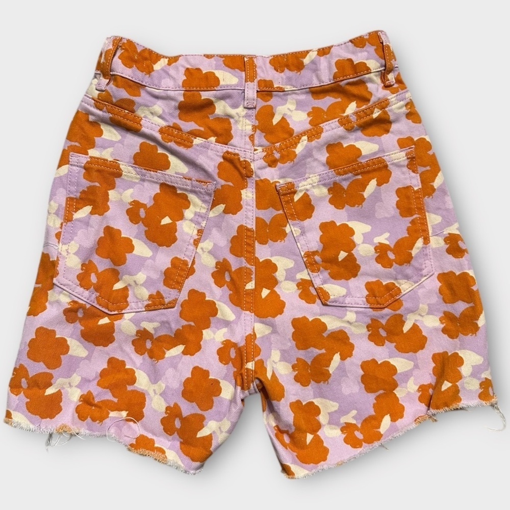 Zara Floral Orange and Pink Women's Shorts - Picture 2 of 4